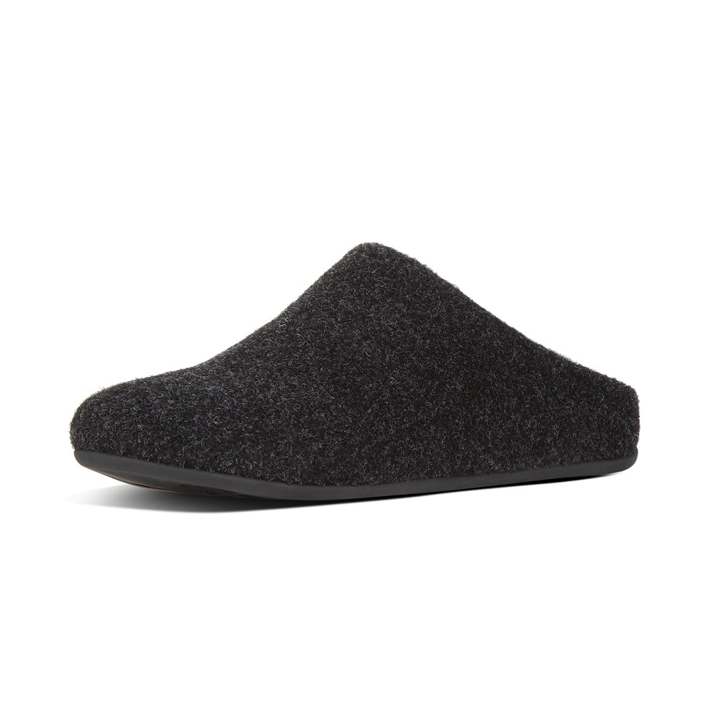 Fitflop Womens Slippers - Chrissie Felt - Black - 352-TFUJOD